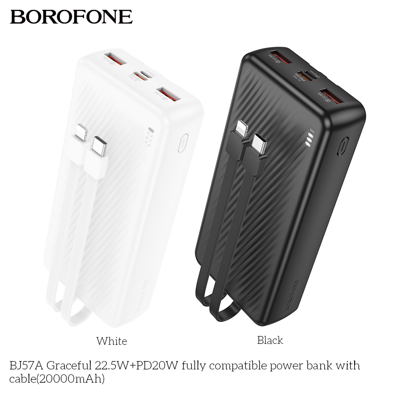 BJ57A Graceful 22.5W+PD20W sạc dự phòng có dây cáp tương thích hoàn toàn (20000mAh)