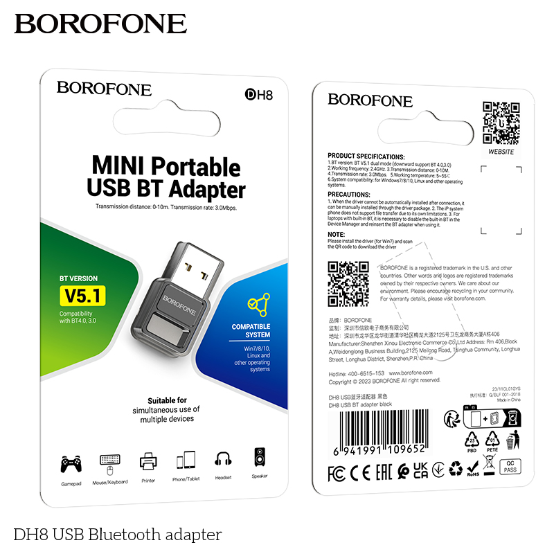 Bộ chuyển đổi Bluetooth USB DH8