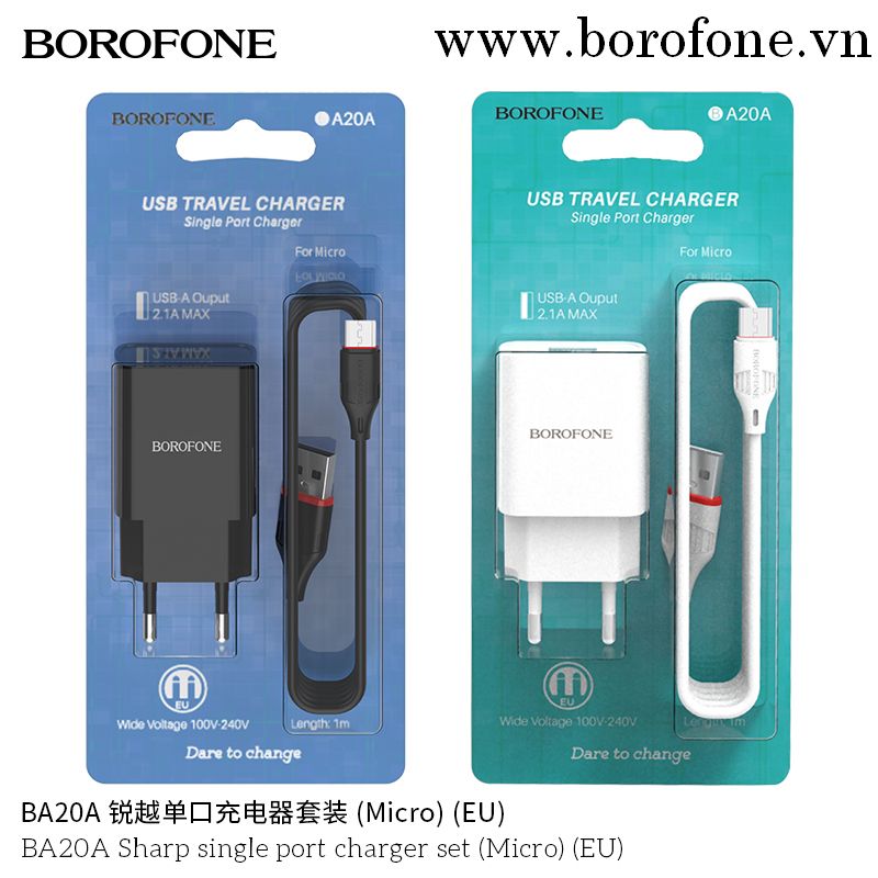 Bộ Sạc Borofone BA20A Micro 2.1A