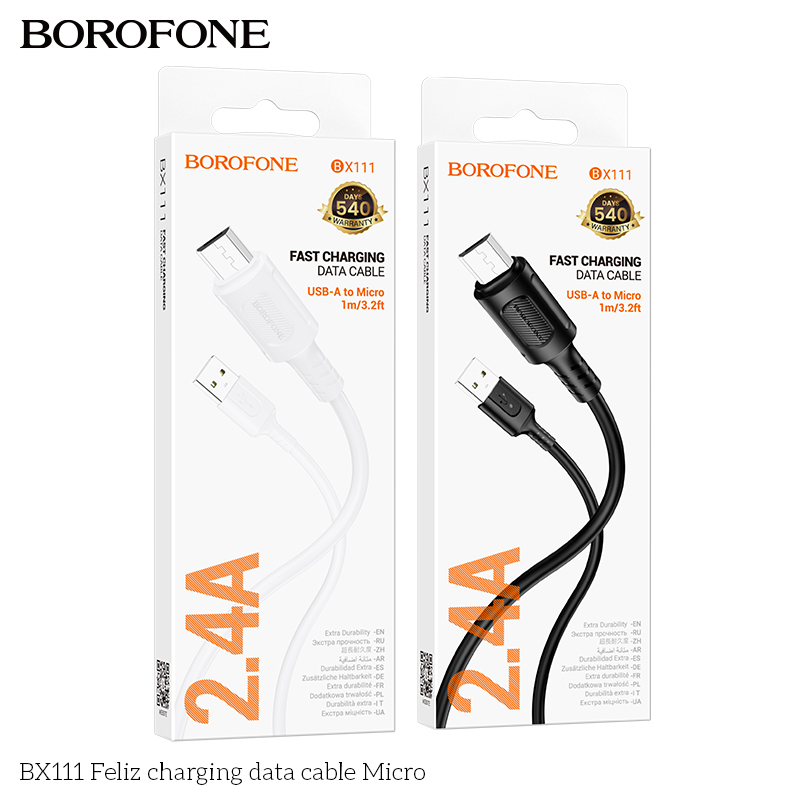 Cáp sạc Borofone BX111 Feliz Micro