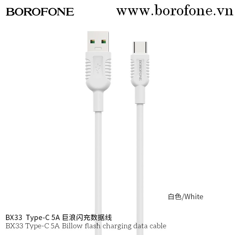 Cáp USB sang USB-C 5A BX33 Billow - type c