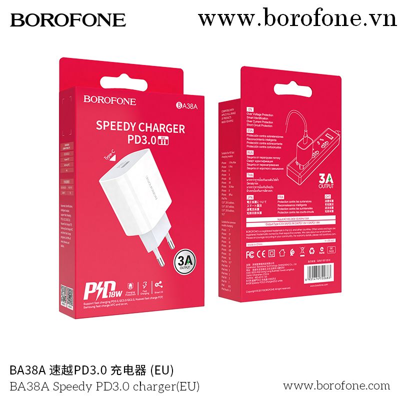 Cốc sạc Borofone BA38A 18W