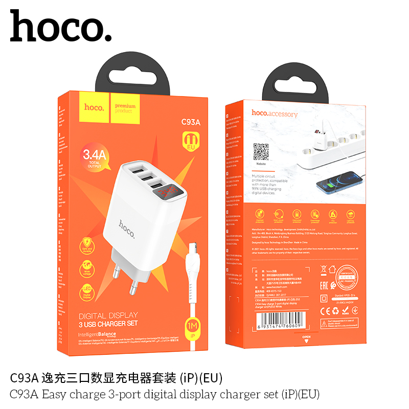 BỘ CÓC KÈM SẠC HOCO C93A IP