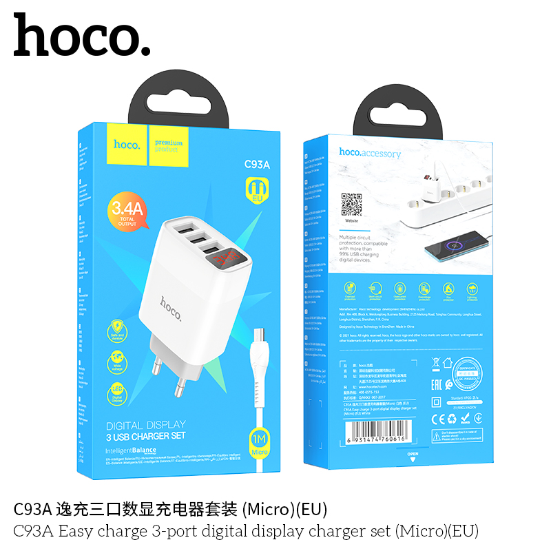 BỘ CÓC KÈM SẠC HOCO C93A MICRO