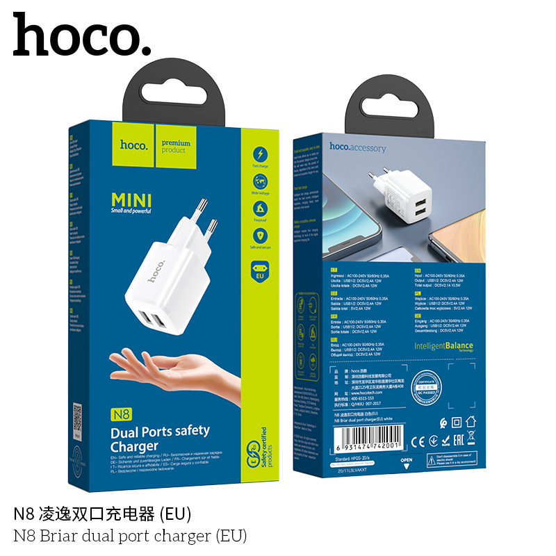 BỘ CÓC KÈM SẠC HOCO N8 IP