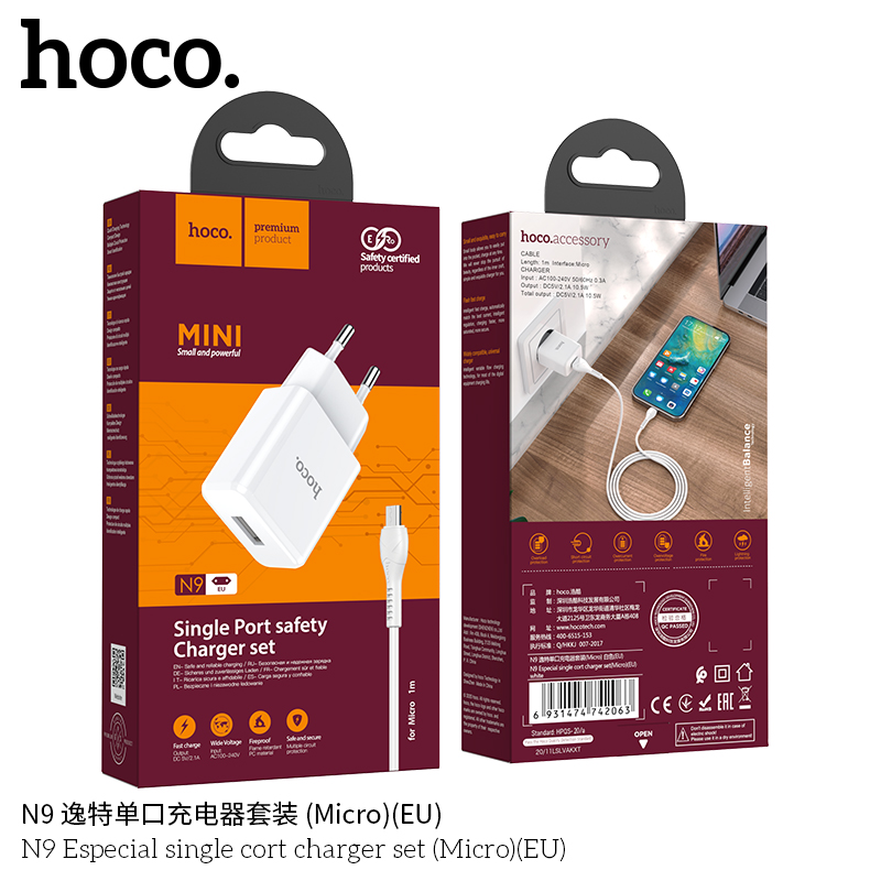 BỘ CÓC KÈM SẠC HOCO N9 MICRO