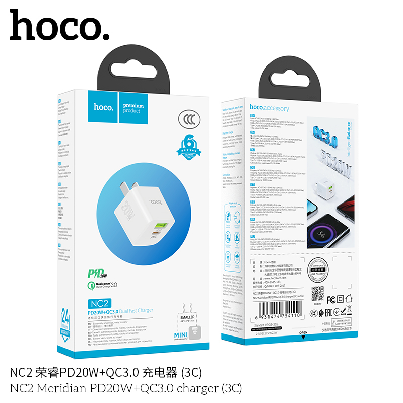 CÓC SẠC HOCO NC2 (PD20W + QC3.0)