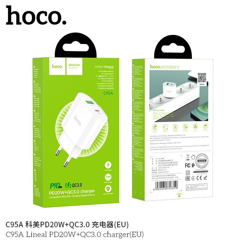 CÓC SẠC HOCO PD20W + QC 3.0 C95A