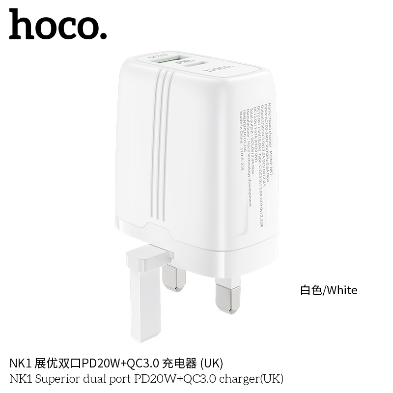 CÓC SẠC HOCO PD20W + QC3.0 NK1