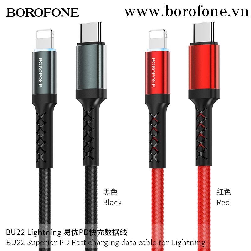 Dây cáp sạc nhanh truyền dữ liệu BU22 Borofone cổng Lightning