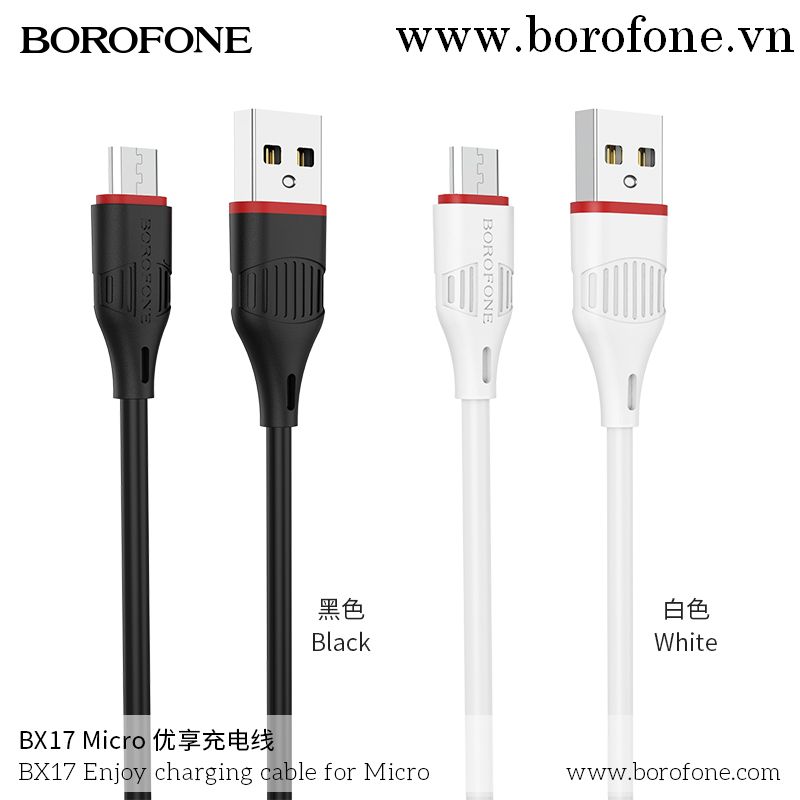 Dây cáp sạc truyền dữ liệu BX17 Borofone cổng Micro