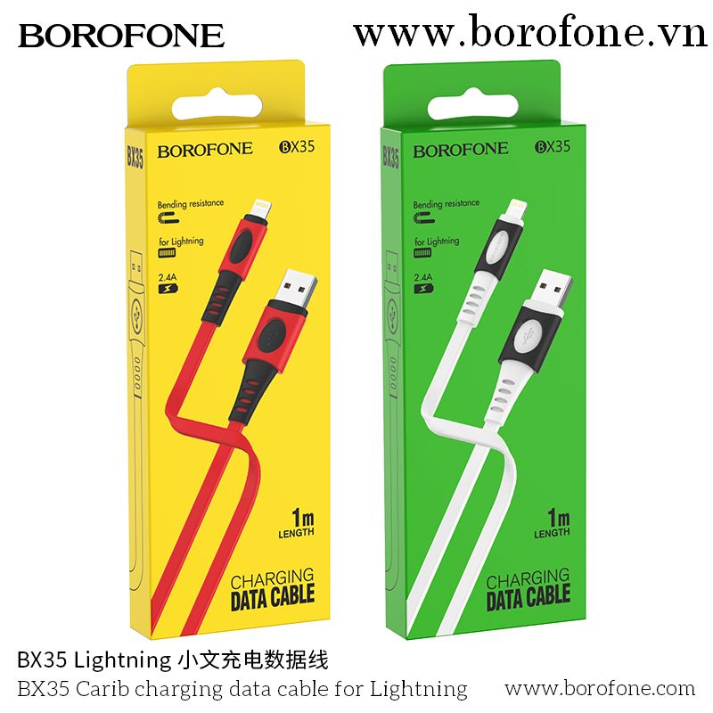 Dây cáp sạc truyền dữ liệu BX35 Borofone cổng IP Lightning