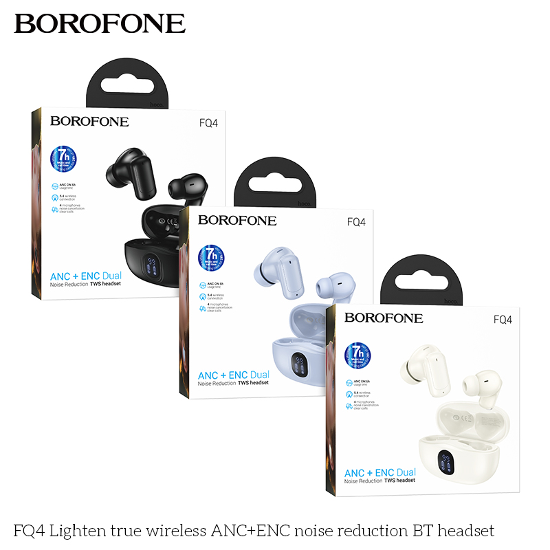 Tai nghe Bluetooth giảm tiếng ồn ANC+ENC không dây đích thực BOROFONE FQ4