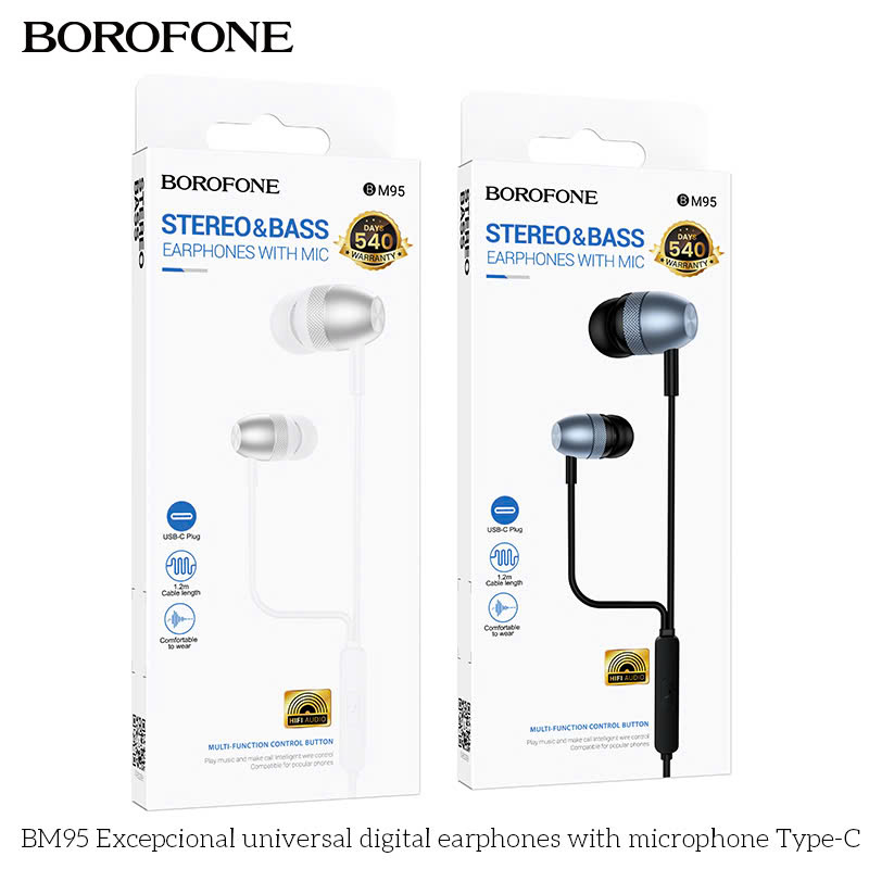 Tai nghe kỹ thuật số BOROFONE BM95 Excepcional có micrô Type-C